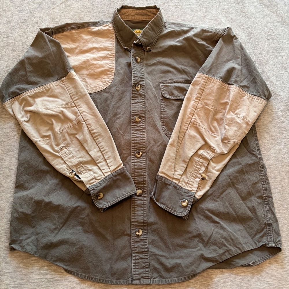 Cabelas Outdoor Gear Mens Large Shooting Shirt Olive Khaki Quilted Patch Cotton